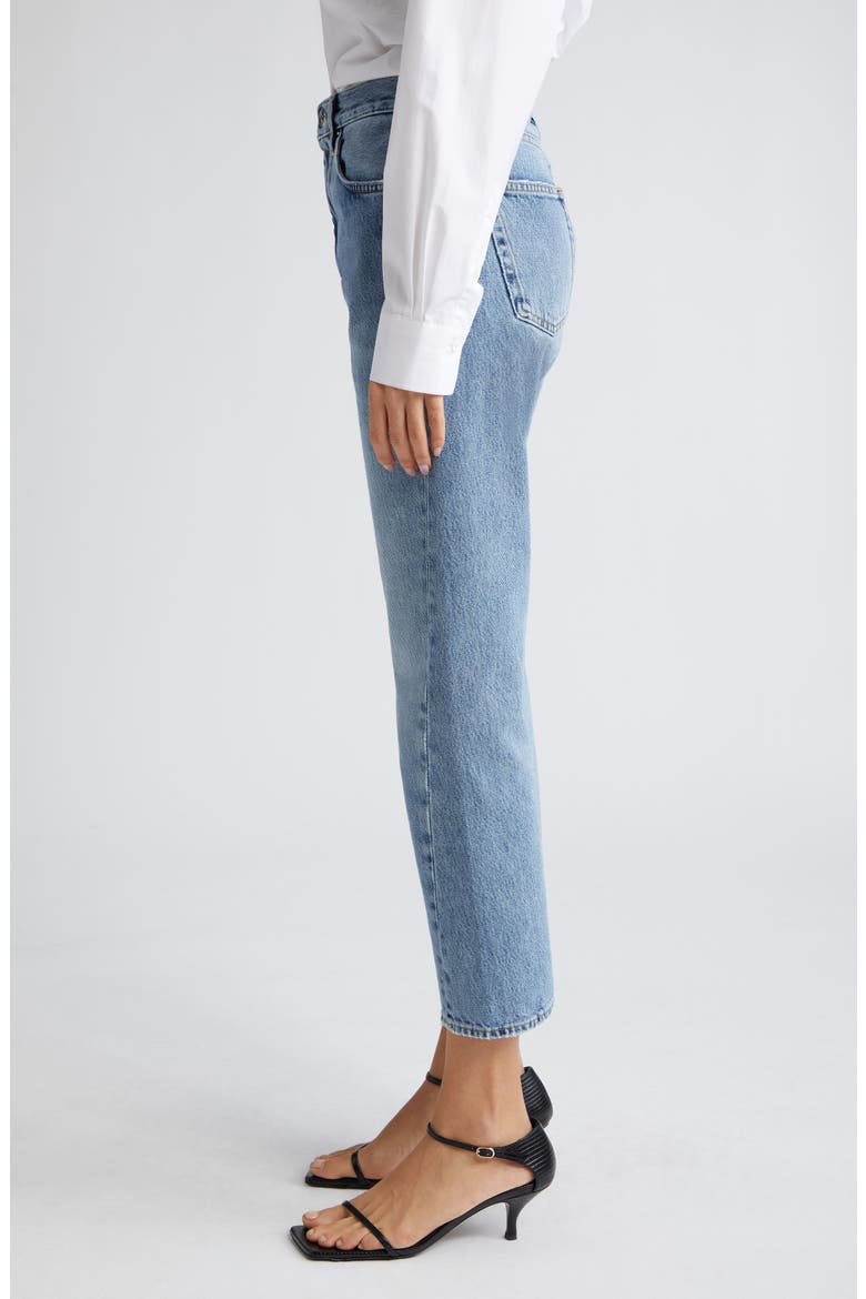 Twisted Seam Organic Cotton Straight Leg Jeans, Alternate, color, WORN BLUE