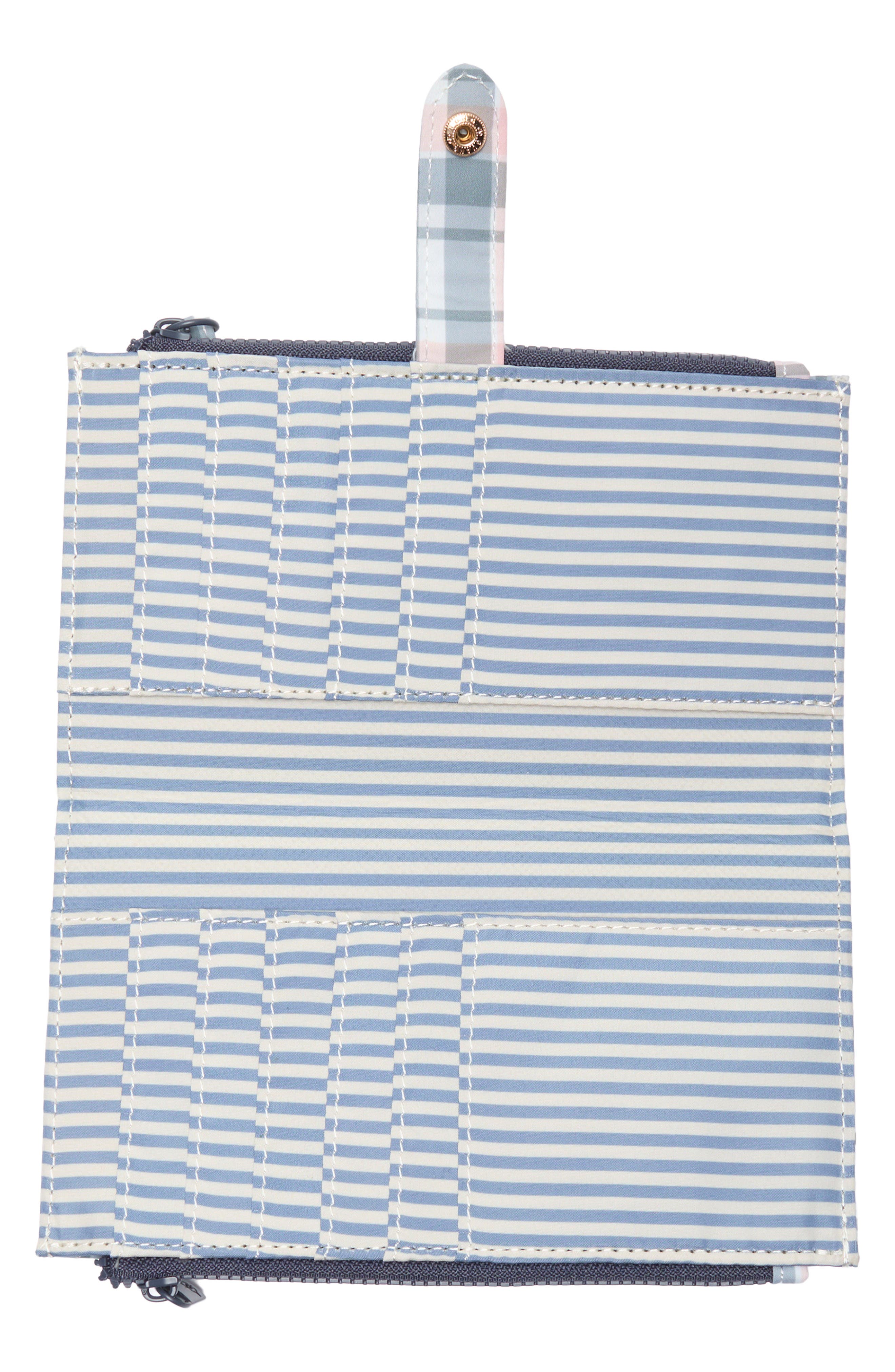 Maisie Quilted Wristlet, Alternate, color, NAVY ROSE PLAID