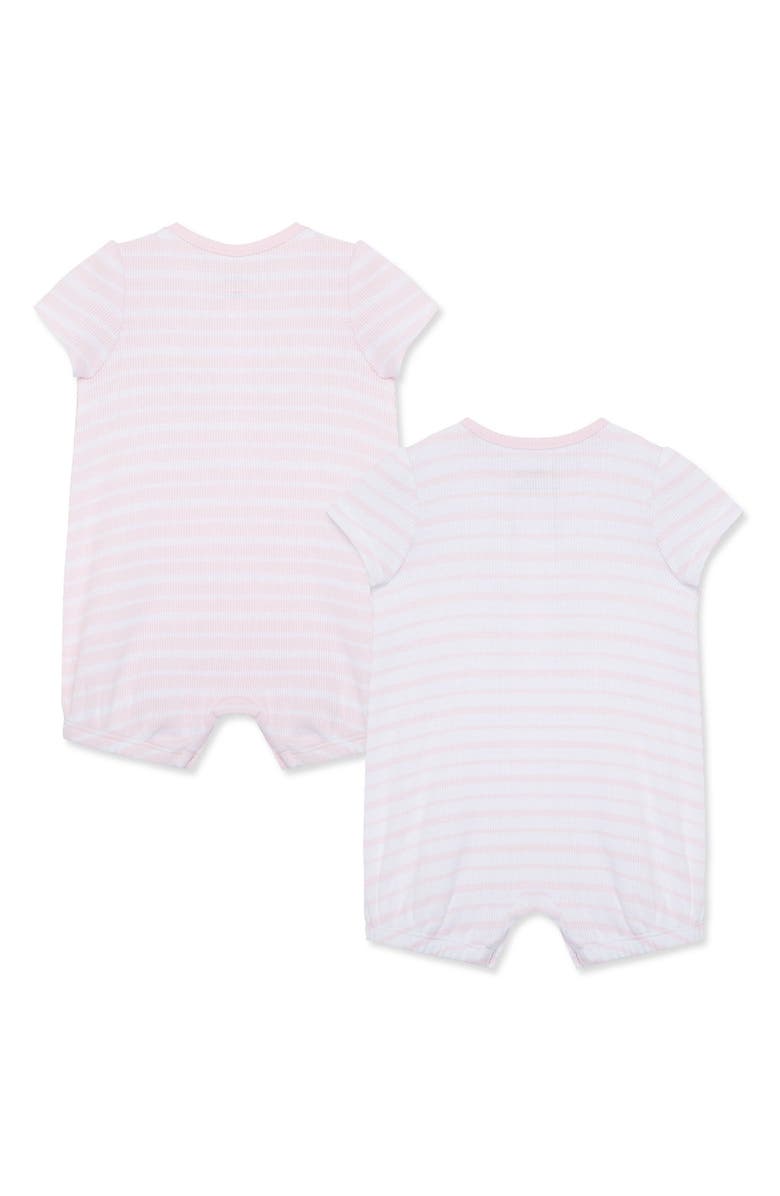 Little Me 2-Pack Stripe Rompers, Alternate, color, 