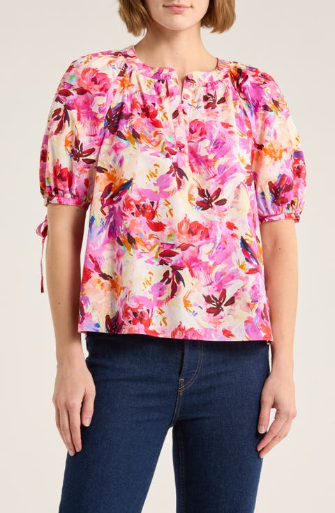 Vienne Floral Print Puff Sleeve Top