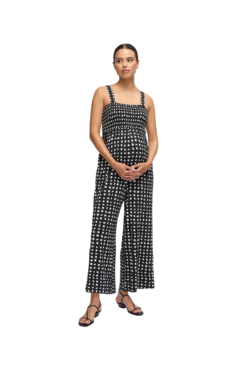 Ingrid & Isabel The One-And-Done Black Maternity Jumpsuit, Main, color, Abstract Check