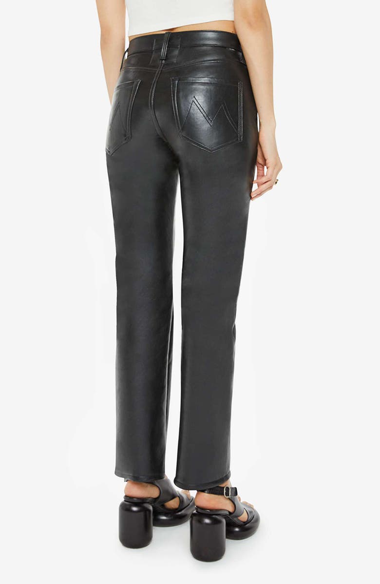 MOTHER The Smarty Pants Skimp High Waist Leather Pants, Alternate, color, Black - Blk