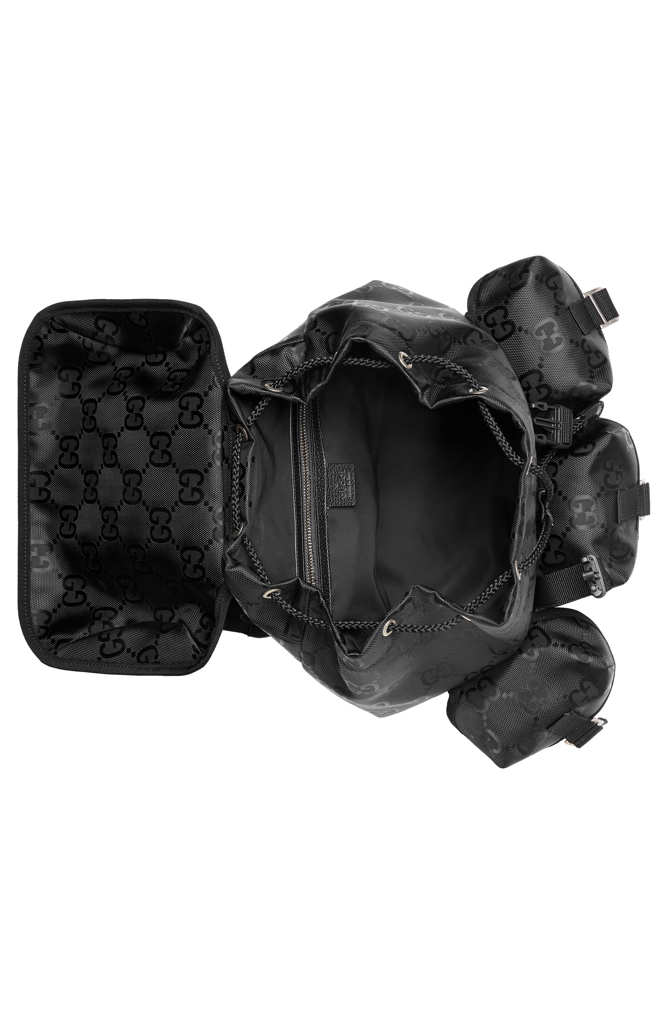 GG Nylon Backpack, Alternate, color, BLACK