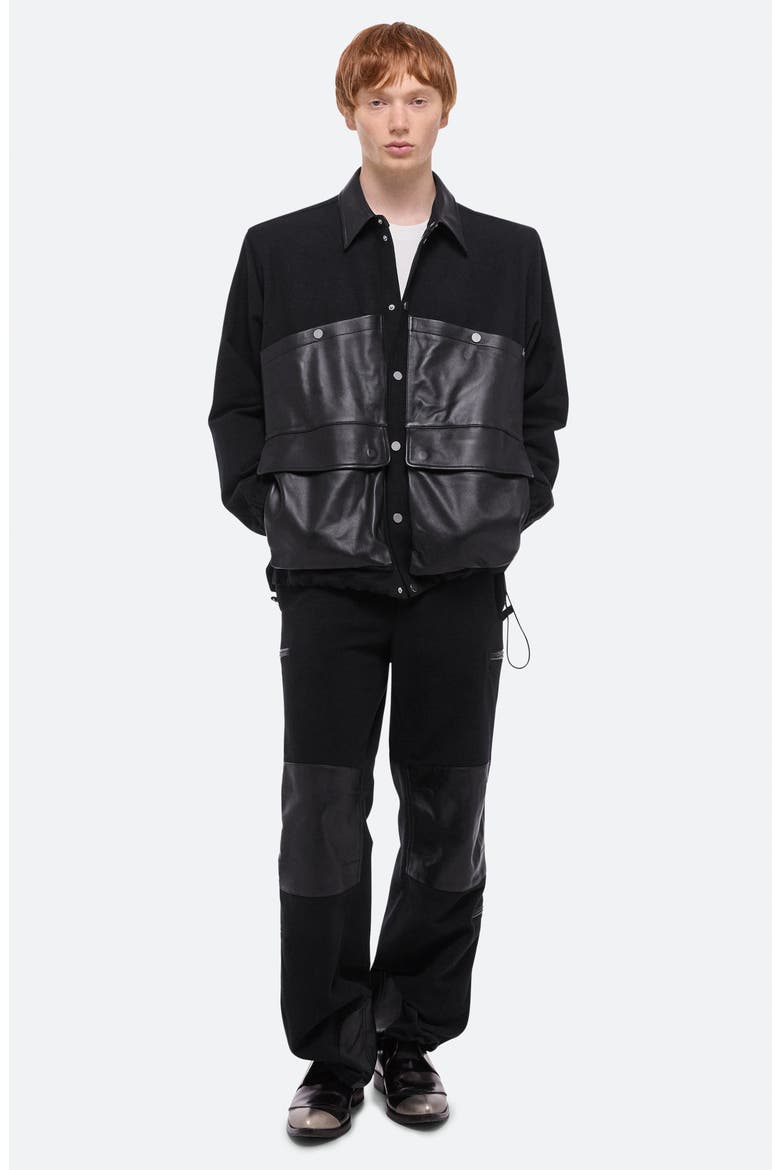 Mixed Media Hunting Jacket, Alternate, color, BLACK