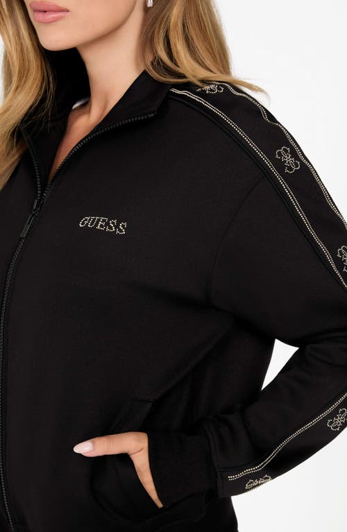 Guess Octavia High Neck Full Zip Sweatshirt In Black