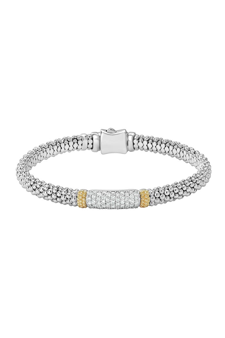 Diamond Lux Caviar Bracelet, Main, color, SILVER/DIAMOND
