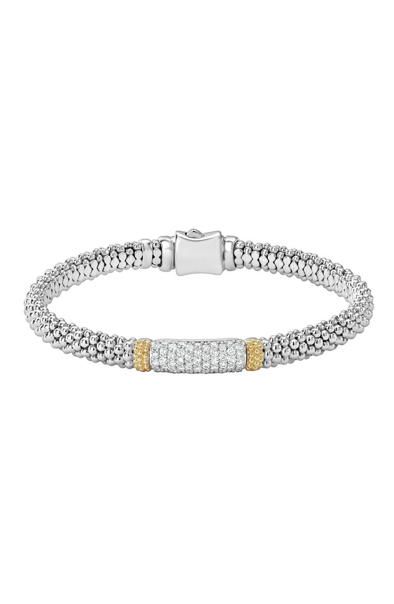 LAGOS Diamond Lux Caviar Bracelet, Main, color, Silver/Diamond