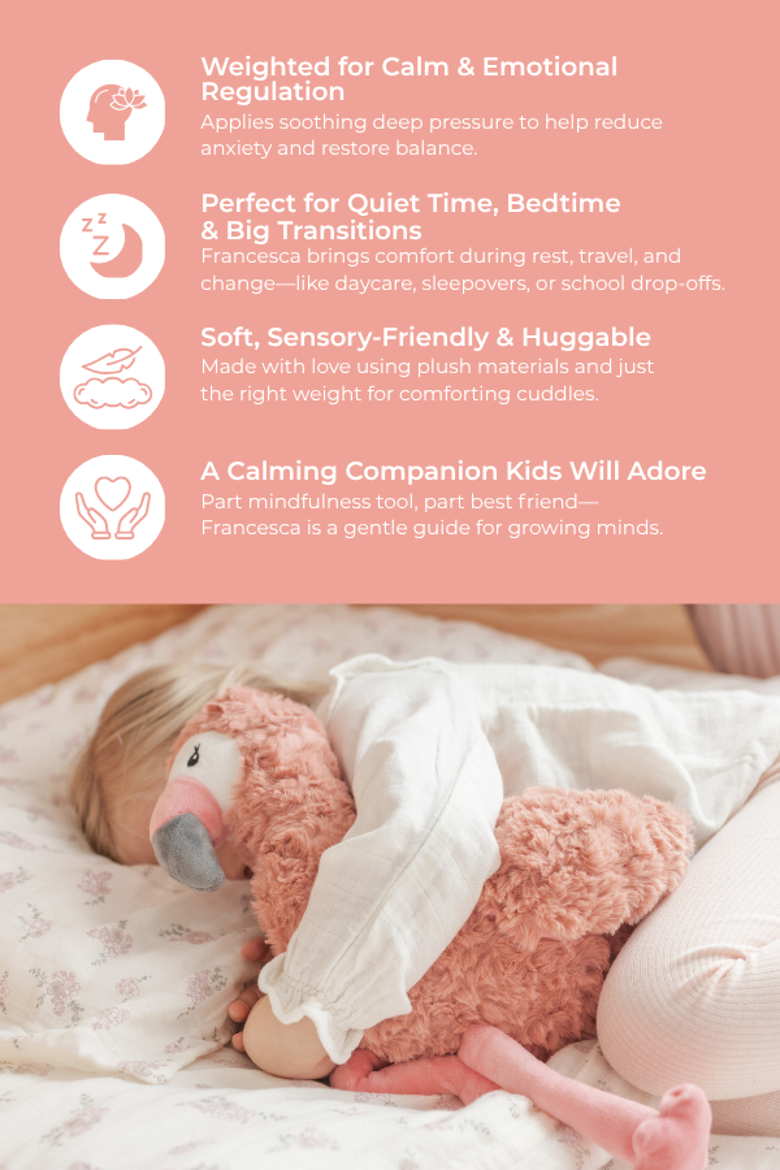 Microwavable and Weighted Plush Buddies, Alternate, color, Francesca the Flamingo