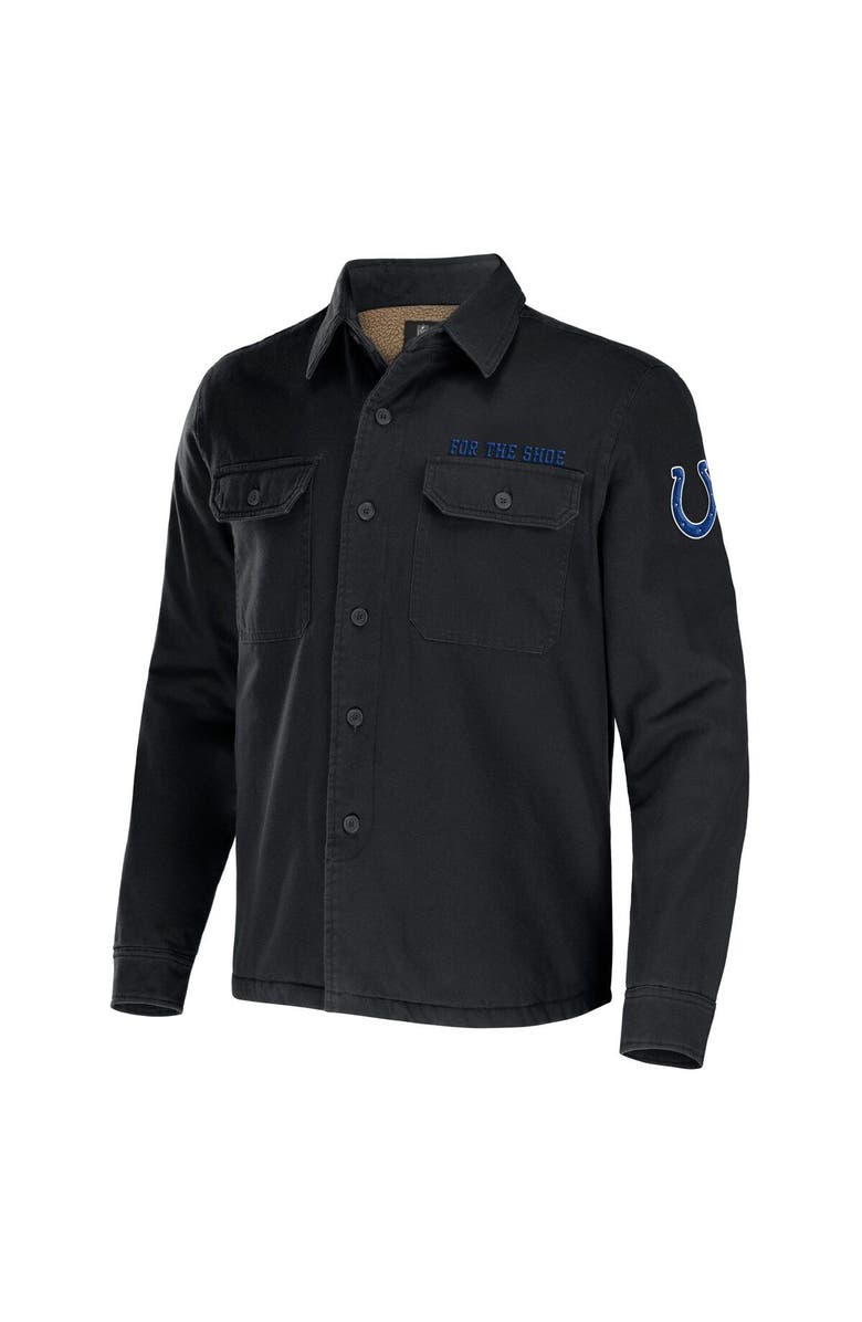 NFL X DARIUS RUCKER Men's NFL x Darius Rucker Collection by Fanatics Black Indianapolis Colts Canvas Button-Up Shirt Jacket, Alternate, color, Black