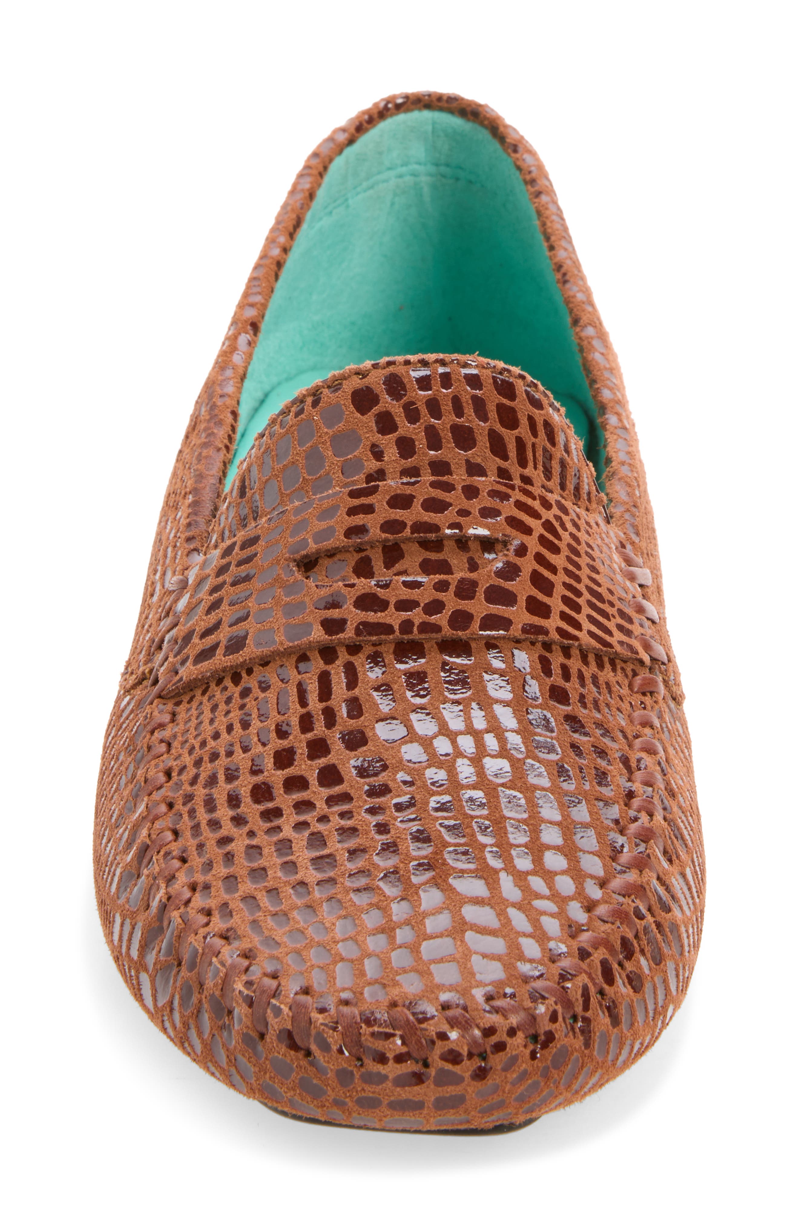 Anna Croc Embossed Loafer, Alternate, color, LUGGAGE