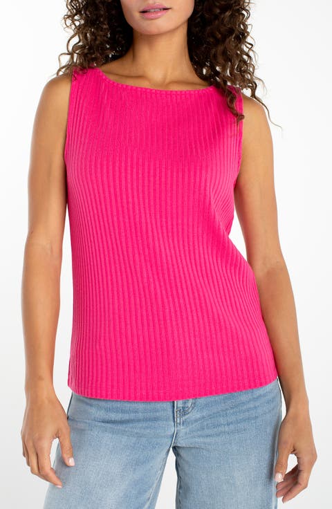 Boatneck Rib Sleeveless Top