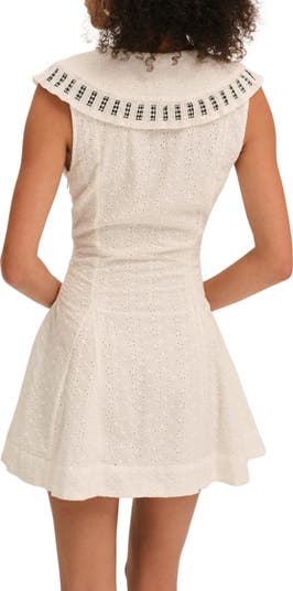 For Love Lemons Rosie Ribbon Embroidered Cotton Mini Sundress