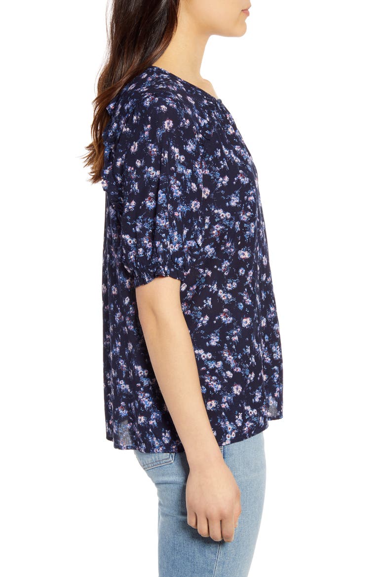 Lauren Ruffle Top, Alternate, color, NAVY MULTI