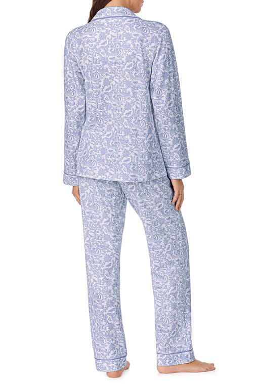 Bedhead Pajamas Striped Floral-print Pajama Set In Fairytale Forest