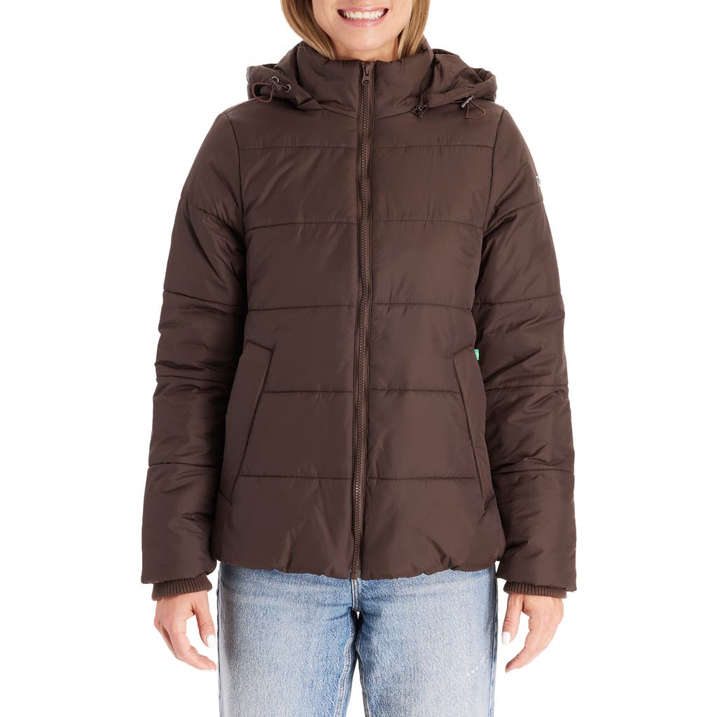 Modern Eternity Leia 3-in-1 Water Resistant Maternity/Nursing Puffer Jacket with Removable Hood in Dark Chocolate