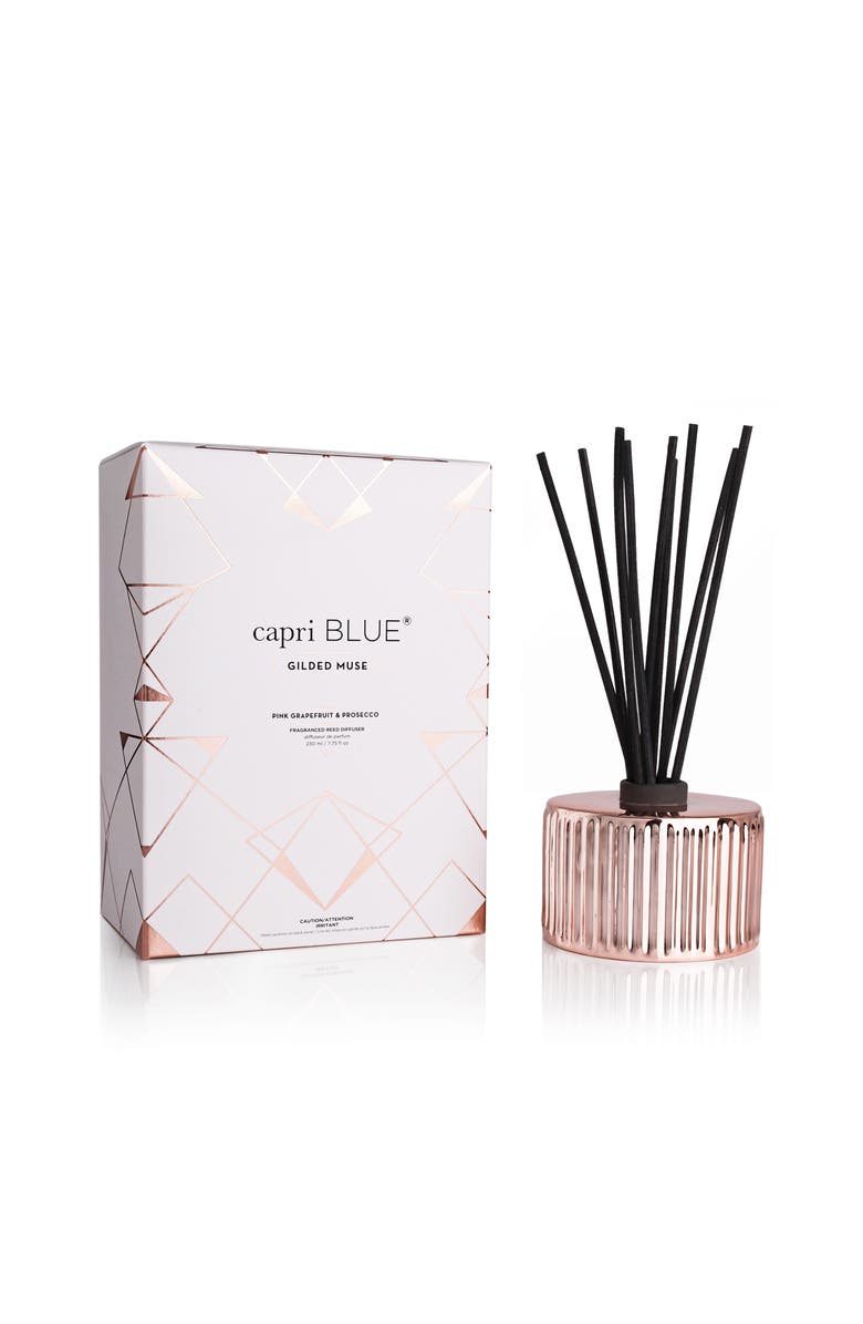 Capri Blue Pink Grapefruit & Prosecco Gilded Reed Diffuser, Main, color, 