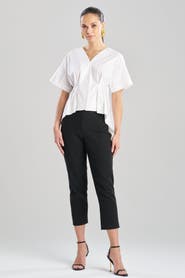 Natori Cotton Poplin Pleated Back Cocoon Shirt