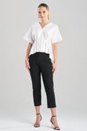 Natori Cotton Poplin Pleated Back Cocoon Shirt