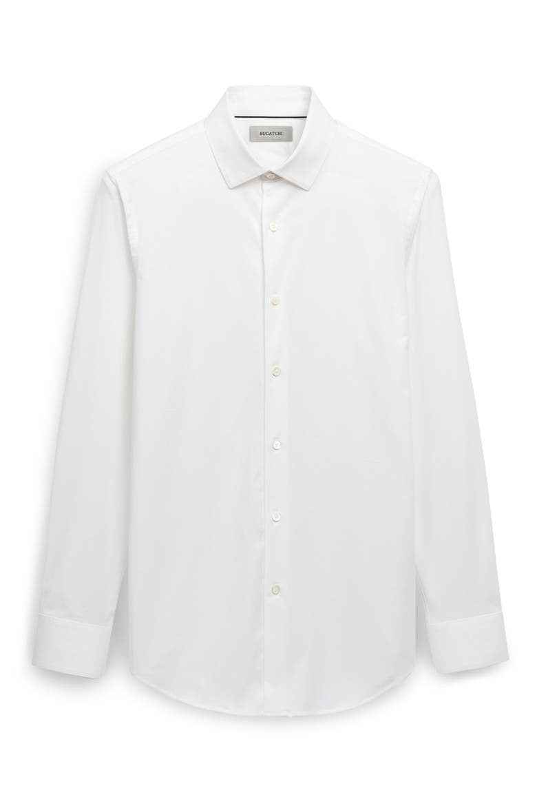 OoohCotton® Solid Button-Up Shirt, Alternate, color, WHITE