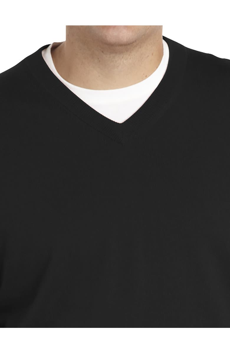 Oak Hill Premium by DXL Big & Tall Cashmere Blend V-Neck Sweater, Alternate, color, Black