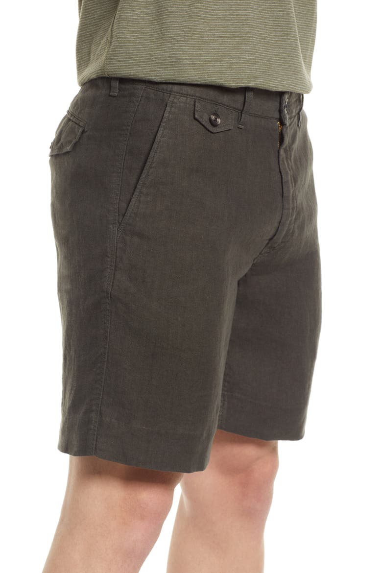 Moore Linen Shorts, Alternate, color, STEEL GREY