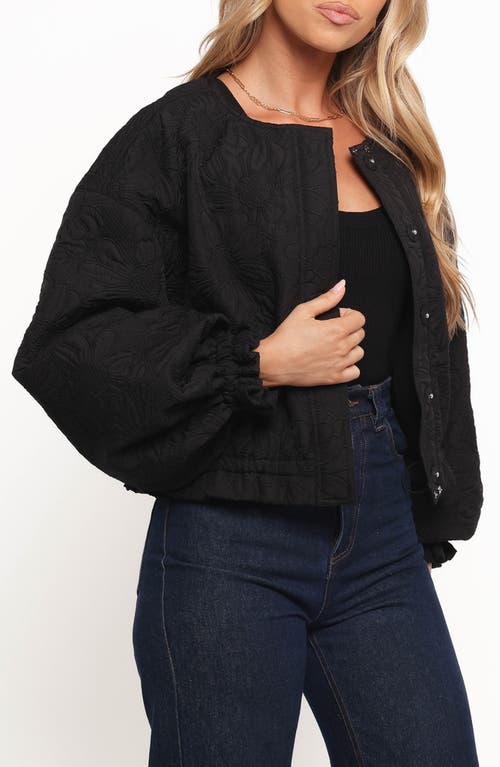Petal And Pup Petal & Pup Yuki Flower Embroidered Jacket In Black