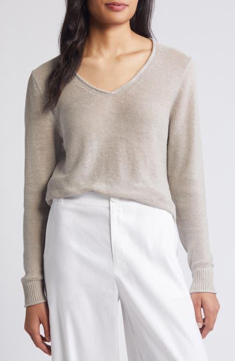 Cedar V-Neck Linen Sweater