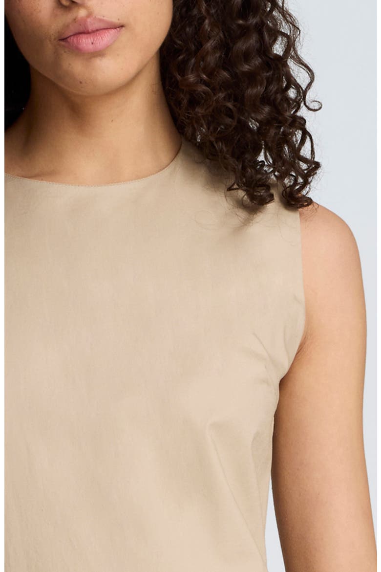Sleeveless Bubble Hem Midi Dress, Alternate, color, BURLAP