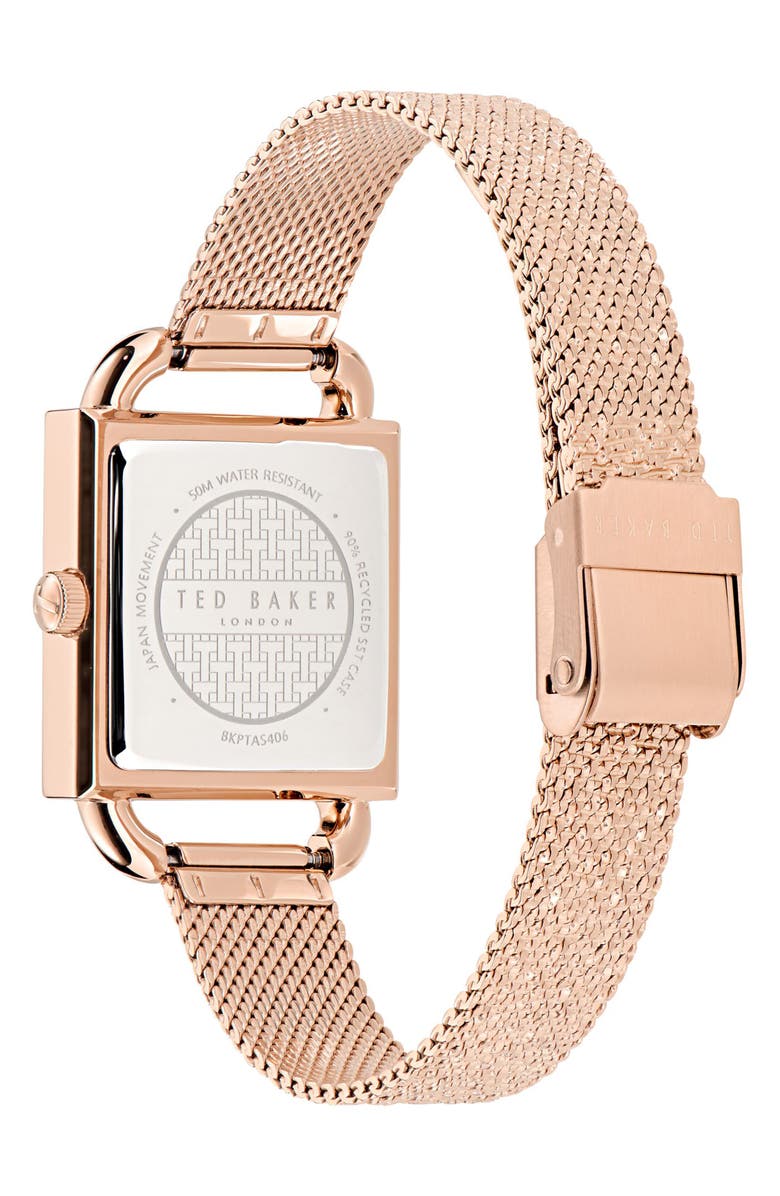 Ted Baker London Iconic Floral RSST Mesh Strap Watch, Alternate, color, 