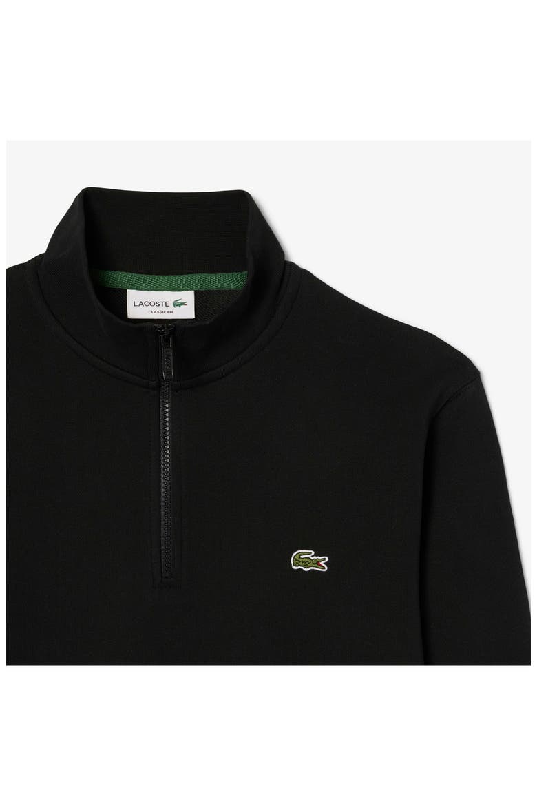 Cotton Fleece Half Zip Pullover, Alternate, color, BLACK