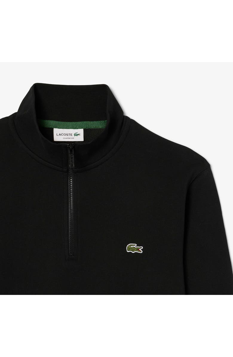 Lacoste Cotton Fleece Half Zip Pullover, Alternate, color, Black
