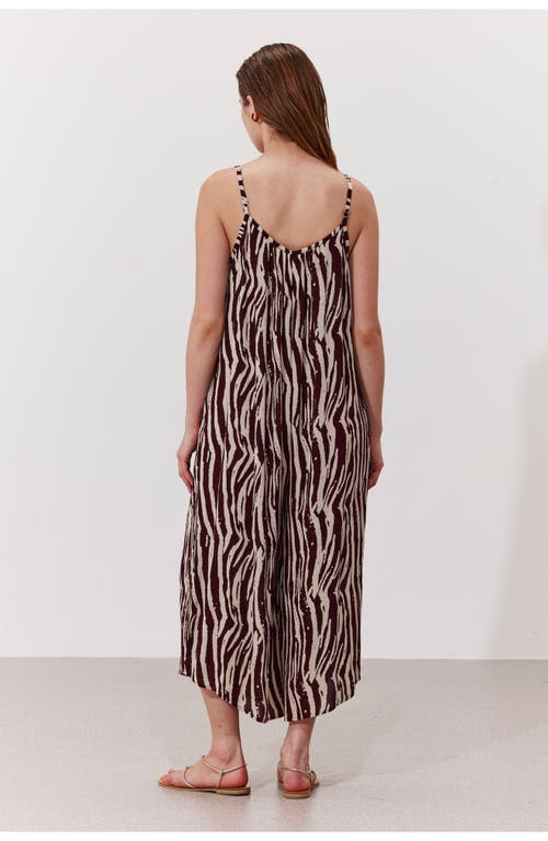 Gottex Beach Life Solena Crêpe Oversized Jumpsuit Cover-up In Brown