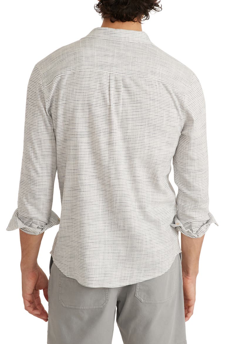 Stripe Stretch Cotton Button-Up Shirt, Alternate, color, NATURAL/BLACK STRIPE