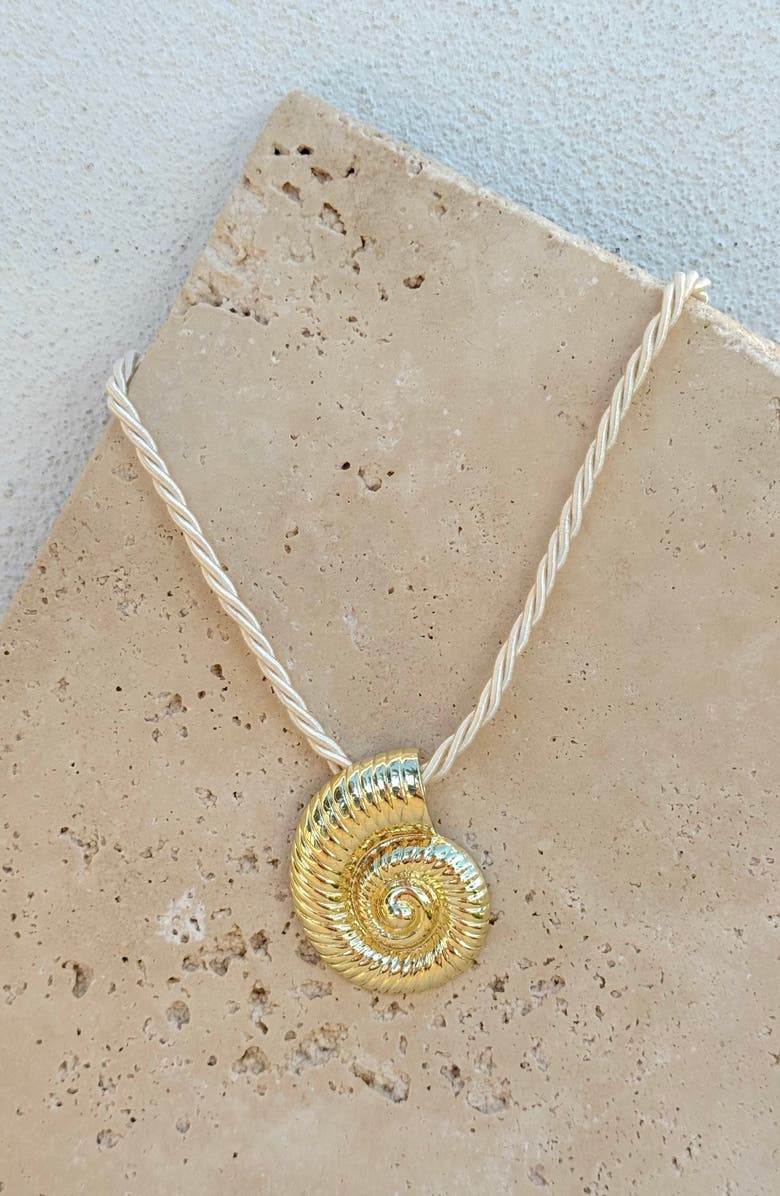 Adornia Shell Pendant Cord Necklace, Alternate, color, 