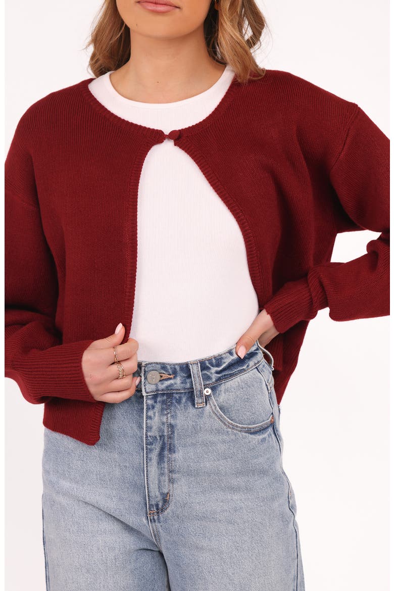 Ripley One-Button Cardigan, Alternate, color, BERRY