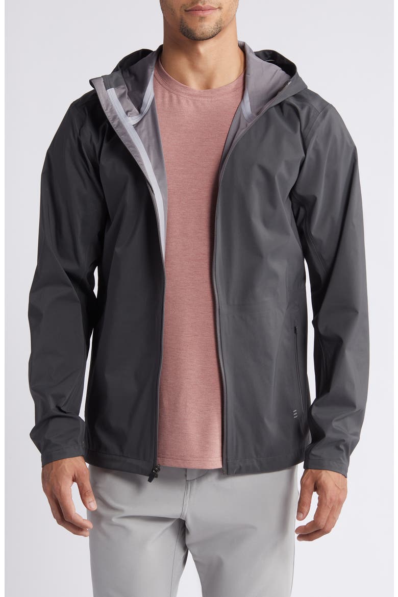 Cloudshield Waterproof Hooded Rain Jacket, Main, color, BLACK SAND