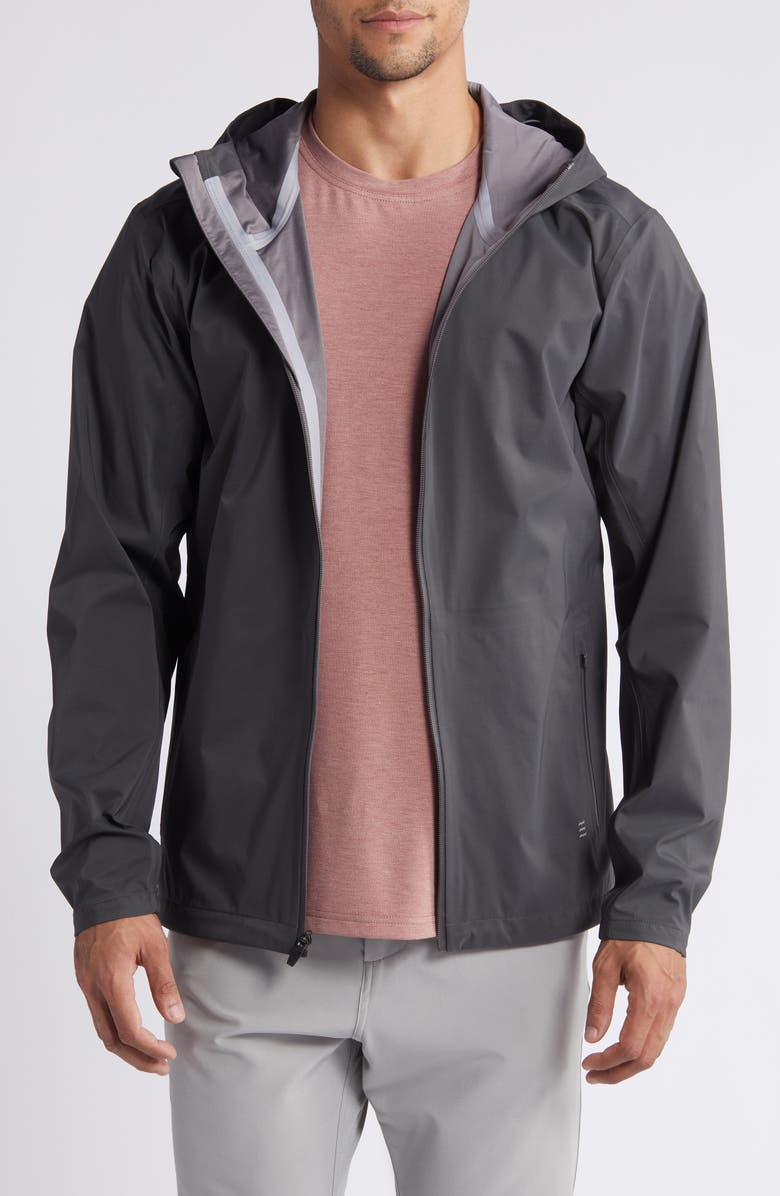 Free Fly Cloudshield Waterproof Hooded Rain Jacket, Main, color, Black Sand