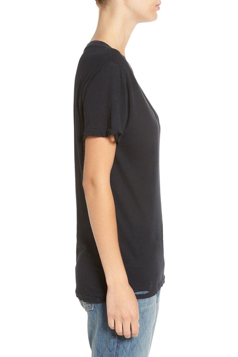 'The V-Neck' Tee, Alternate, color, BLACK BEAUTY ALL TORN UP