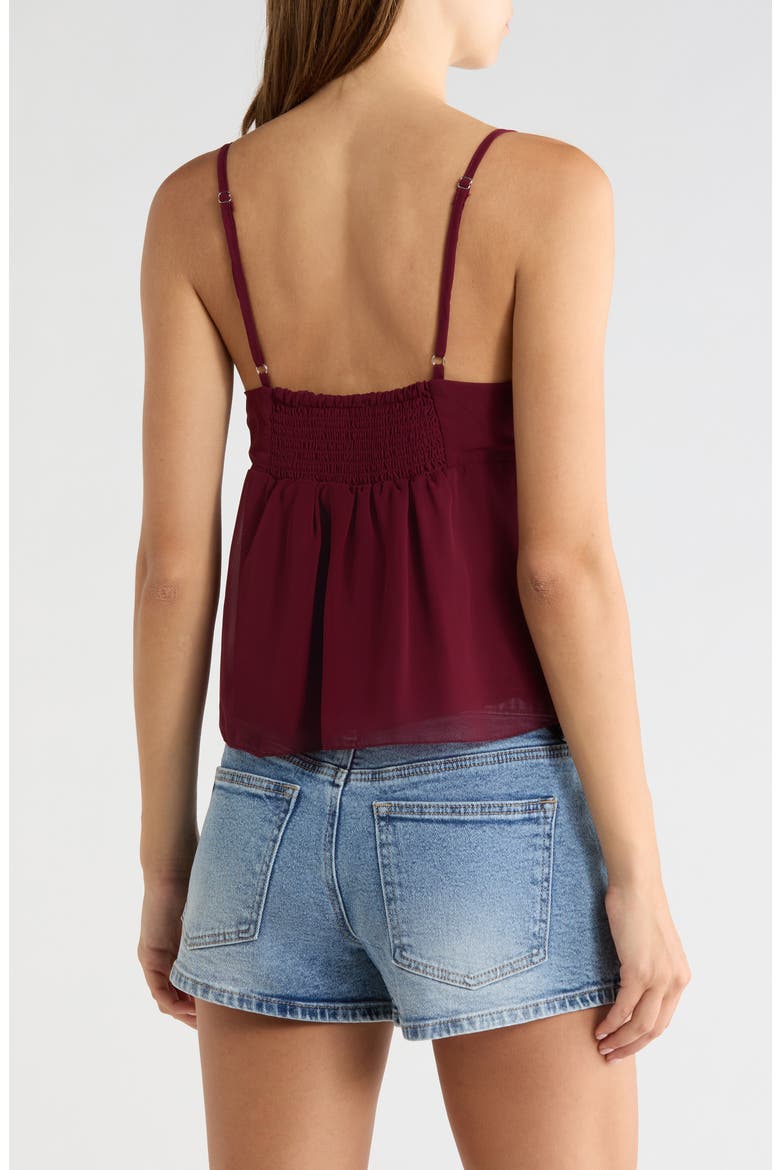 Sequin Floral Embroidered Lace Trim Camisole, Alternate, color, BURGUNDY