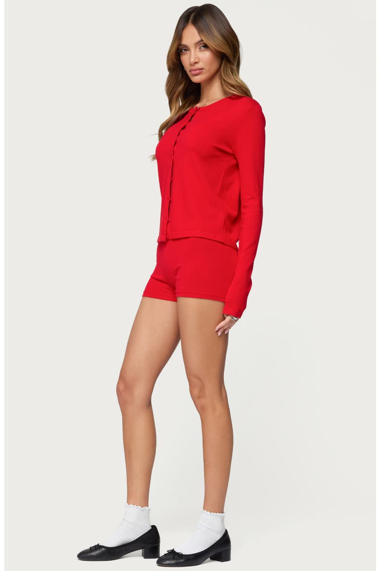 Maycee Knit Micro Shorts, Alternate, color, RED
