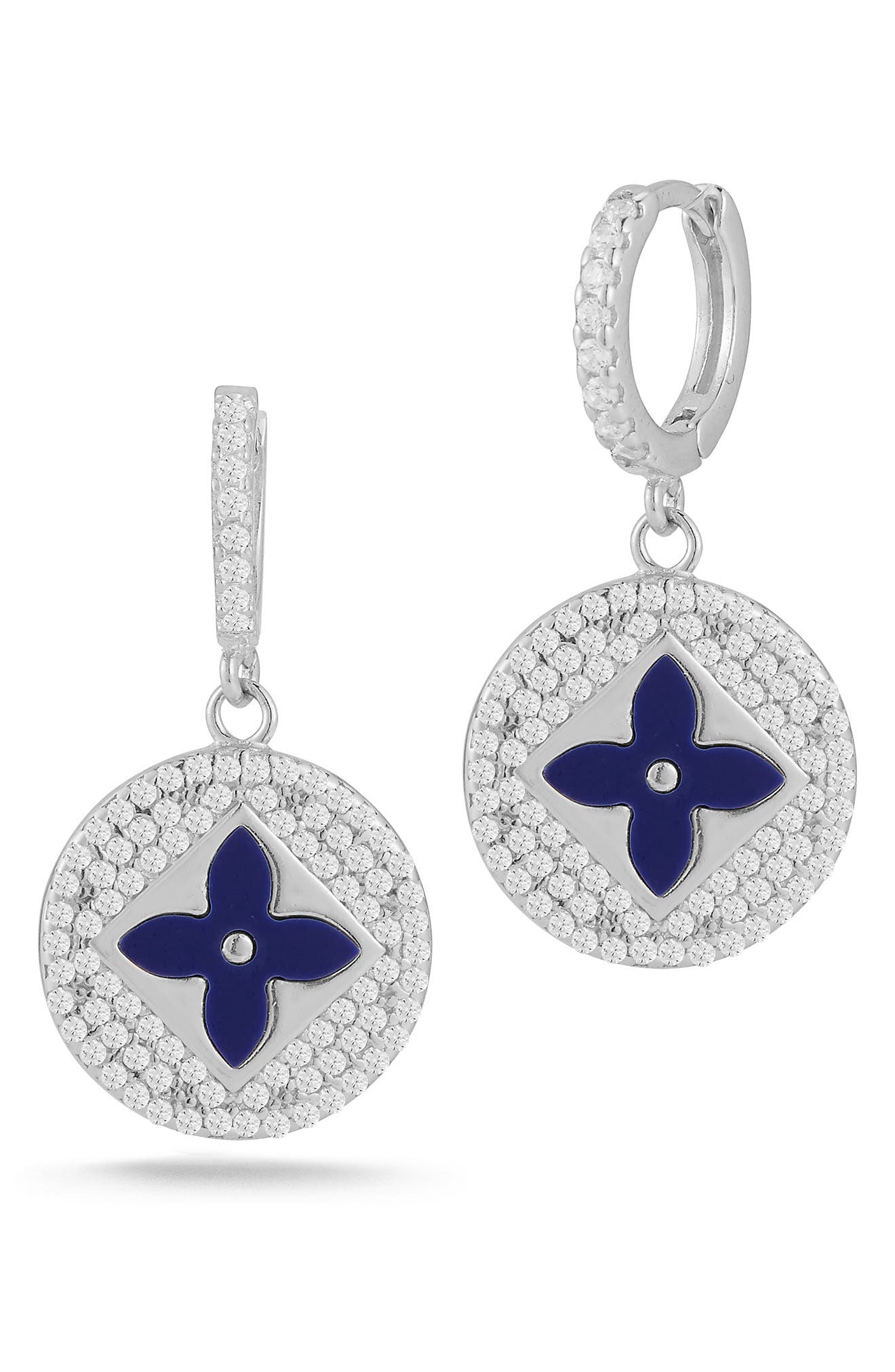 Clover Huggie Drop Earrings