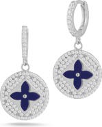 SPHERA MILANO Clover Huggie Drop Earrings