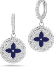 SPHERA MILANO Clover Huggie Drop Earrings