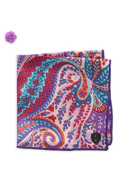 Lavender Paisley Silk Pocket Square