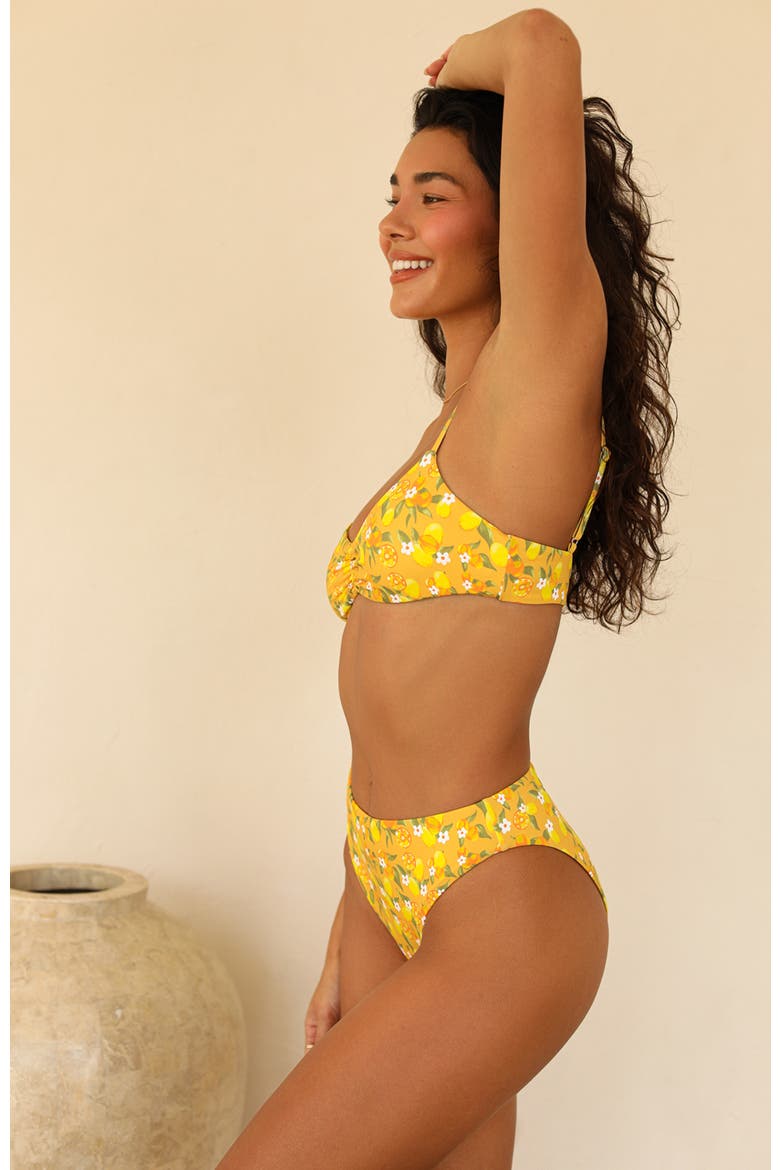 Seashore High Waist Cheeky Bikini Bottom, Alternate, color, Positano