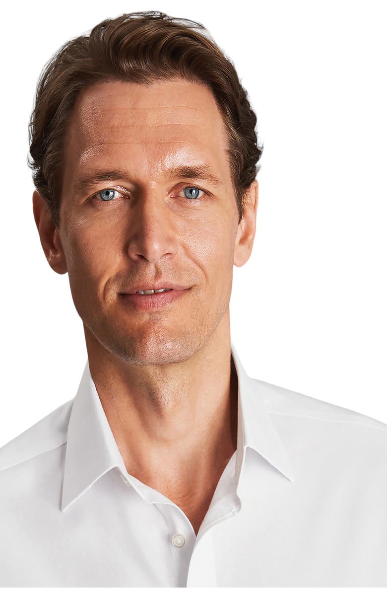 Charles Tyrwhitt Non-Iron Royal Oxford Slim Fit Shirt Single Cuff, Alternate, color, White