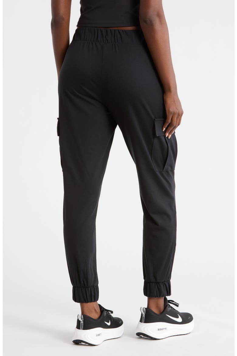 Luxe Cargo Joggers, Alternate, color, BLACK