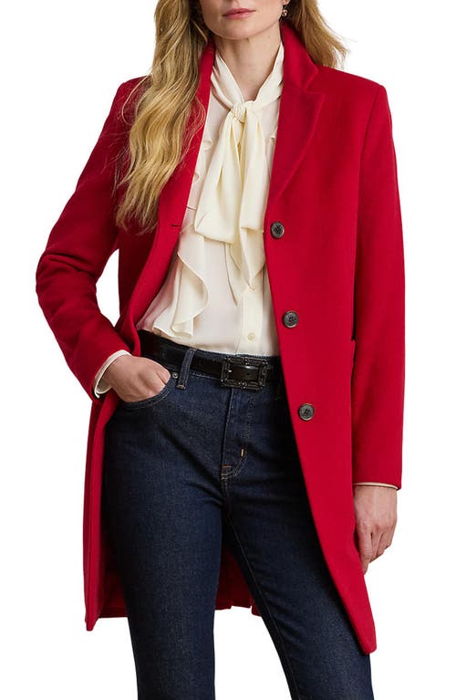Ralph Lauren Lauren Longline Wool Blend Coat In Red