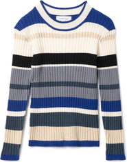 Charlotte & George Knit Rib Striped Contrast Top
