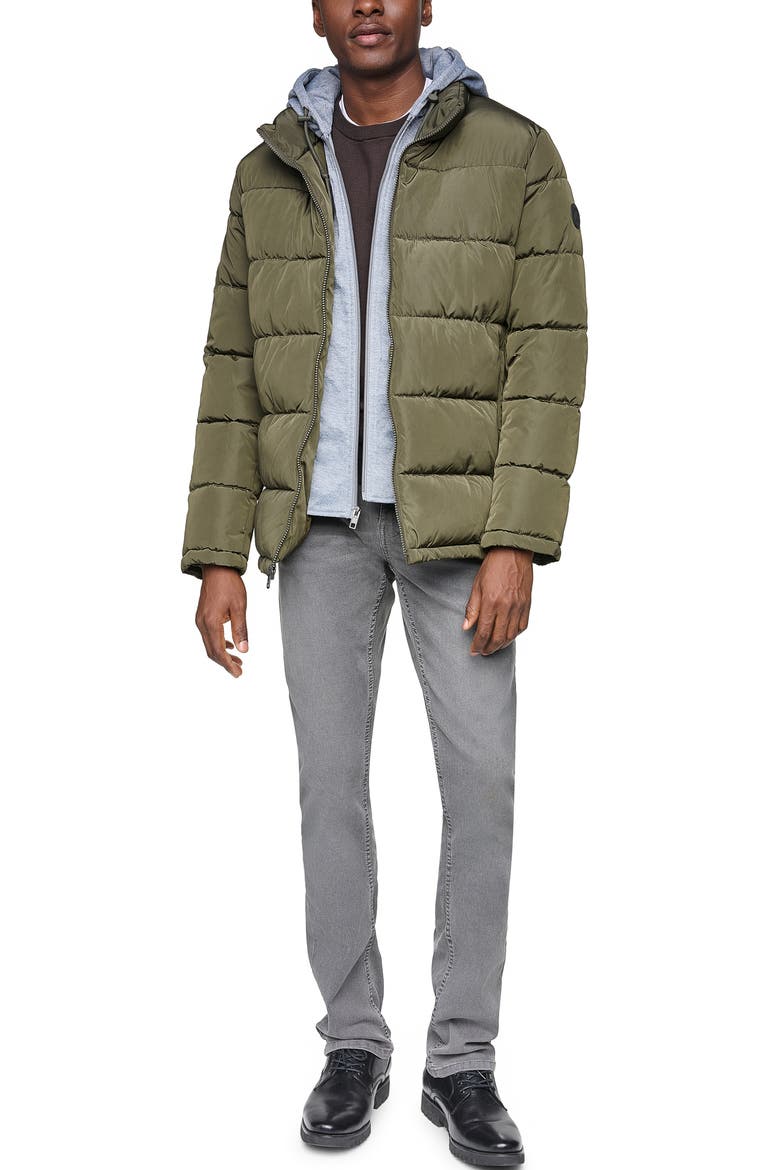 Hooded Puffer Jacket, Alternate, color, OLIVE